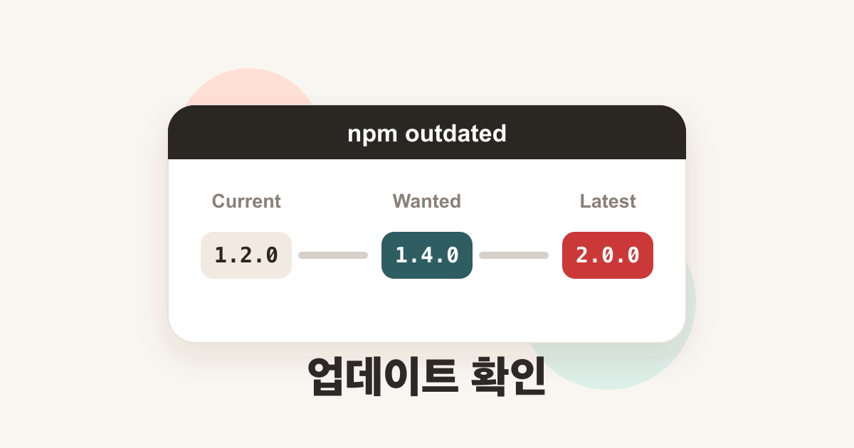 npm outdated와 npm update 차이 thumbnail